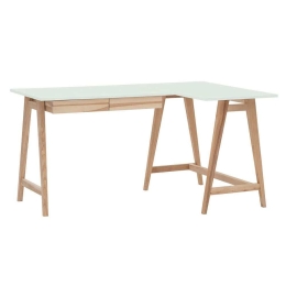 Γραφείο Luka Δεξιά Γωνία LUKAROFASH11 135x50x75cm Natural-Mint