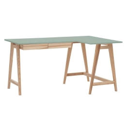 Γραφείο Luka Δεξιά Γωνία LUKAROFASH17 135x50x75cm Natural-Sage Green