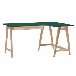 Γραφείο Luka Δεξιά Γωνία LUKAROFASH10 135x50x75cm Natural-Sea Green