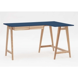 Γραφείο Luka Δεξιά Γωνία LUKAROFASH15 135x50x75cm Natural-Navy Blue