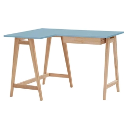 Γραφείο Luka S Αριστερή Γωνία LUKALOFSASH13 115x50x75cm Natural-Light Blue