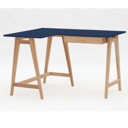Γραφείο Luka S Αριστερή Γωνία LUKALOFSASH15 115x50x75cm Natural-Navy Blue