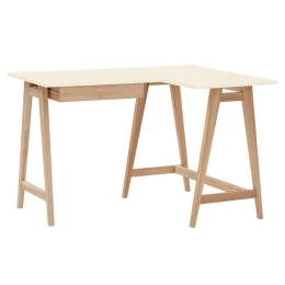 Γραφείο Luka S Δεξιά Γωνία LUKAROFSASH2 115x50x75cm Natural-Chalk White