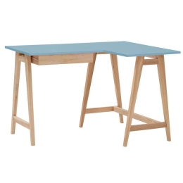 Γραφείο Luka S Δεξιά Γωνία LUKAROFSASH13 115x50x75cm Natural-Light Blue