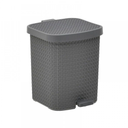 Inart Κάδος Απορριμμάτων Με Πεντάλ Pl Γκρι 12 Lt 26X27X33