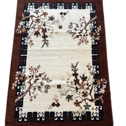 Bonsai Home Χαλί Ακρυλικό με Κρόσσια 110x170 - Louvro Καφέ/Μπεζ