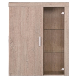 ΚΡΕΜΑΣΤΗ ΒΙΤΡΙΝΑ ΔΙΦΥΛΛΗ DAMIS 90.5X35X113.5ΕΚ ΣΟΝΟΜΑ ΜΕ ΤΖΑΜΙ ΚΑΙ MDF ΔΙΑΚΟΣΜΗΣΗ