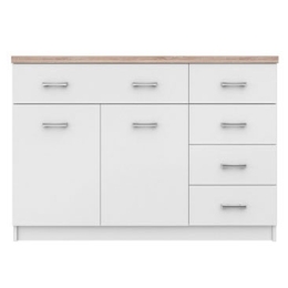 ΜΠΟΥΦΕΣ 120X33X85ΕΚ TOP MIX2D5S ΛΕΥΚΟ-SONOMA ΜΕ 5 ΣΥΡΤΑΡΙΑ
