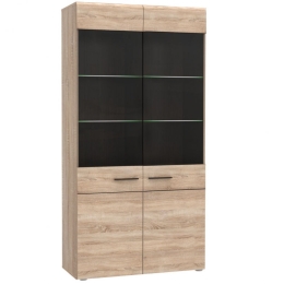 ΒΙΤΡΙΝΑ ΔΙΦΥΛΛΗ SOLO 100X41X197CM SONOMA ΜΕ WENGE ΚΑΙ MDF ΚΑΜΠΥΛΩΤΟ ΤΕΛΕΙΩΜΑ ΣΤΙΣ ΠΟΡΤΕΣ