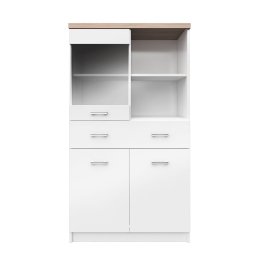 ΒΙΤΡΙΝΑ ΔΙΦΥΛΛΗ TOP MIX 80X33X145CM ΛΕΥΚΗ-ΣΟΝΟΜΑ