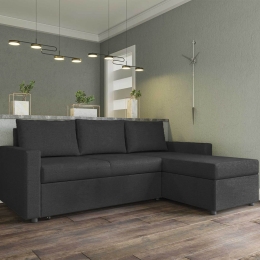 CONCEPT ΓΩΝΙΑΚΟΣ ΚΑΝΑΠΕΣ ΚΡΕΒΑΤΙ ΜΕ ΑΝΑΣΤΡΕΨΙΜΗ ΓΩΝΙΑ & ΑΠΟΘΗΚΕΥΤΙΚΟ ΧΩΡΟ ΓΚΡΙ 218X153X80CM.