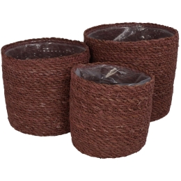 ΚΑΛΑΘΙ ARTELIBRE ALMOND SEAGRASS 20X20X18CM ΣΕΤ 3ΤΜΧ