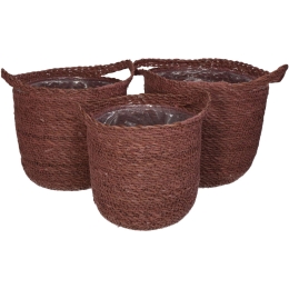 ΚΑΛΑΘΙ ARTELIBRE ALMOND SEAGRASS 25X25X24CM ΣΕΤ 3ΤΜΧ