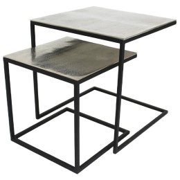 ΤΡΑΠΕΖΑΚΙ ARTELIBRE ΑΣΗΜΙ ΑΛΟΥΜΙΝΙΟ 50X50X50CM ΣΕΤ 2ΤΜΧ