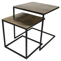 ΤΡΑΠΕΖΑΚΙ ARTELIBRE ΧΡΥΣΟ ΑΛΟΥΜΙΝΙΟ 50X50X50CM ΣΕΤ 2ΤΜΧ