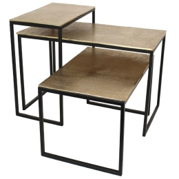 ΤΡΑΠΕΖΑΚΙ ARTELIBRE ΧΡΥΣΟ ΑΛΟΥΜΙΝΙΟ 77X38X42CM ΣΕΤ 3ΤΜΧ