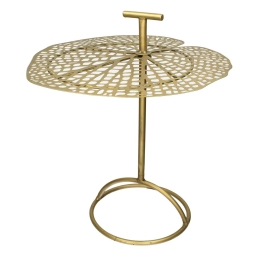ΤΡΑΠΕΖΑΚΙ ARTELIBRE ΦΥΛΛΟ ΧΡΥΣΟ ΜΕΤΑΛΛΟ 40.5X40.5X53CM