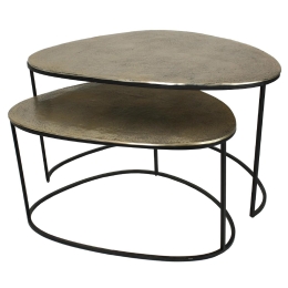 ΤΡΑΠΕΖΑΚΙ ARTELIBRE ΧΡΥΣΟ ΑΛΟΥΜΙΝΙΟ 90X70X50CM ΣΕΤ 2ΤΜΧ