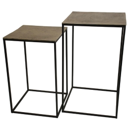 ΤΡΑΠΕΖΑΚΙ ARTELIBRE ΧΡΥΣΟ ΑΛΟΥΜΙΝΙΟ 45X45X70CM ΣΕΤ 2ΤΜΧ