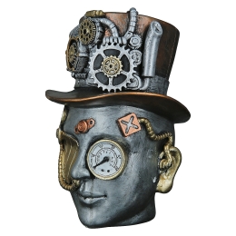 ΔΙΑΚΟΣΜΗΤΙΚΟ ARTELIBRE STEAMPUNK ΓΥΝΑΙΚΕΙΟ ΠΡΟΣΩΠΟ ΑΣΗΜΙ POLYRESIN 18X16X20CM