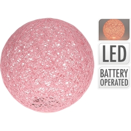ΜΠΑΛΑ ΜΕ 5 LED ΘΕΡΜΟ ΦΩΣ ΕΣΩΤ. ΧΩΡΟΥ ΜΠΑΤΑΡΙΑΣ ΡΟΖ ΠΛΑΣΤΙΚΟ Φ25CM
