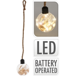 ΜΠΑΛΑ ΜΕ 10 ΘΕΡΜΑ LED ΜΕ ΣΧΟΙΝΙ 1M ΜΠΑΤΑΡΙΑΣ ΔΙΑΦΑΝΟ ΓΥΑΛΙ