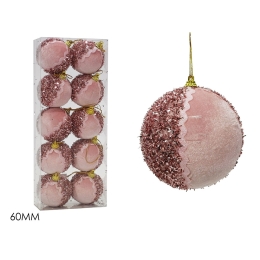 ΜΠΑΛΑ ΜΕ GLITTER ΡΟΖ ΒΕΛΟΥΔΟ Φ6CM ΣΕΤ 10ΤΜΧ