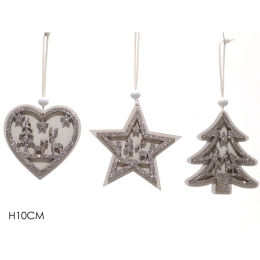 ΣΤΟΛΙΔΙ ΚΡΕΜΑΣΤΟ ΜΕ GLITTER ΛΕΥΚΟ/ΑΣΗΜΙ 10CM ΣΕ 3 ΣΧΕΔΙΑ