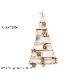 ΔΕΝΤΡΑΚΙ ΣΚΑΛΑ ΜΕ ΣΤΟΛΙΔΙΑ ΦΩΤΙΖΟΜΕΝΟ 40 MICRO LED ΜΠΑΤΑΡΙΑΣ ΦΥΣΙΚΟ ΞΥΛΟ 90CM