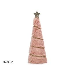 ΔΕΝΤΡΑΚΙ ΜΕ ΧΡΥΣΟ GLITTER ΑΣΤΕΡΙ ΡΟΖ ΓΟΥΝΑ 28CM