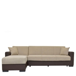 ΚΑΝΑΠΕΣ ΚΡΕΒΑΤΙ ΓΩΝΙΑΚΟΣ ARTELIBRE JOSE ΜΠΕΖ/ΚΑΦΕ PU 270X150X86CM