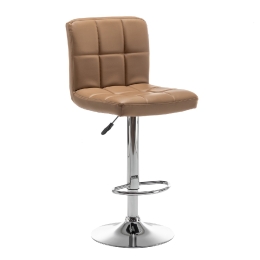 ΣΚΑΜΠΟ BAR ARTELIBRE DIN ΜΕ ΠΛΑΤΗ ΠΤΥΣΣΟΜΕΝΟ CAPPUCCINO PVC/ΜΕΤΑΛΛΟ 44X50X92-113CM
