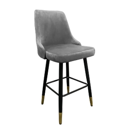ΣΚΑΜΠΟ BAR ARTELIBRE COBB ΜΕ ΠΛΑΤΗ ΓΚΡΙ ΒΕΛΟΥΔΟ/ΜΕΤΑΛΛΟ 49X53X100CM