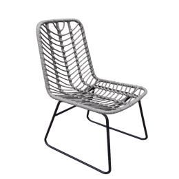 ΚΑΡΕΚΛΑ ΚΗΠΟΥ ARTELIBRE OSASCO ΓΚΡΙ/ΜΑΥΡΟ ΜΕΤΑΛΛΟ/RATTAN 63X47X87CM
