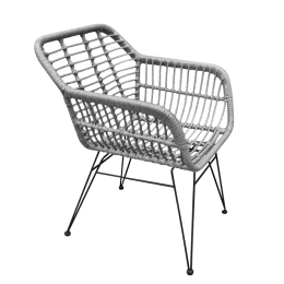 ΚΑΡΕΚΛΑ ΚΗΠΟΥ ARTELIBRE TERESINA ΓΚΡΙ/ΜΑΥΡΟ ΜΕΤΑΛΛΟ/RATTAN 58X59X81CM