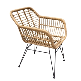 ΚΑΡΕΚΛΑ ΚΗΠΟΥ ARTELIBRE TERESINA ΦΥΣΙΚΟ/ΜΑΥΡΟ ΜΕΤΑΛΛΟ/RATTAN 58X59X81CM