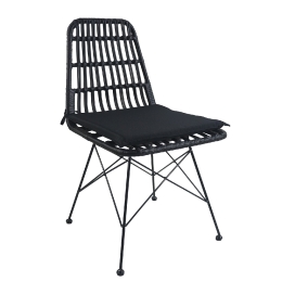 ΚΑΡΕΚΛΑ ΚΗΠΟΥ ARTELIBRE ALFONSE ΜΑΥΡΟ ΜΕΤΑΛΛΟ/RATTAN 47X62X81CM