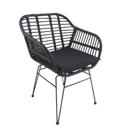 ΚΑΡΕΚΛΑ ΚΗΠΟΥ ARTELIBRE ACTORIUS ΜΑΥΡΟ ΜΕΤΑΛΛΟ/RATTAN 57X53X81CM