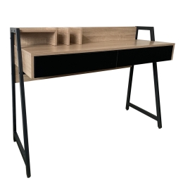 ΓΡΑΦΕΙΟ ARTELIBRE EVERETT SONOMA/ΜΑΥΡΟ ΜΕΛΑΜΙΝΗ/ΜΕΤΑΛΛΟ 120X48X88CM
