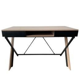 ΓΡΑΦΕΙΟ ARTELIBRE EZRA SONOMA/ΜΑΥΡΟ ΜΕΛΑΜΙΝΗ/ΜΕΤΑΛΛΟ 120X60X76CM