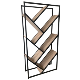 ΒΙΒΛΙΟΘΗΚΗ ARTELIBRE HUD ΦΥΣΙΚΟ/ΜΑΥΡΟ PVC/ΜΕΤΑΛΛΟ 80X30X160CM
