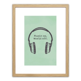 ΠΙΝΑΚΑΣ ΣΕ ΚΟΡΝΙΖΑ ARTELIBRE ΠΛΑΣΤΙΚΟ 'MUSIC ON. WORLD OFF.' 35X45X1.8CM