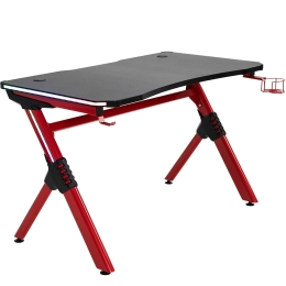 ΓΡΑΦΕΙΟ GAMING ARTELIBRE VADER RGB ΜΑΥΡΟ/ΚΟΚΚΙΝΟ ΞΥΛΟ/ΜΕΤΑΛΛΟ 120X65X75CM