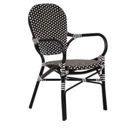 ΚΑΡΕΚΛΑ ΚΗΠΟΥ ARTELIBRE BOALI ΜΑΥΡΟ/ΛΕΥΚΟ ΑΛΟΥΜΙΝΙΟ/RATTAN 41X45X92CM