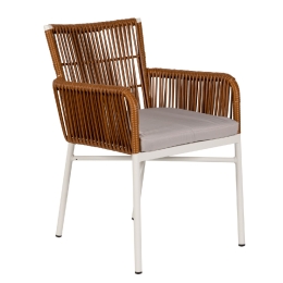 ΠΟΛΥΘΡΟΝΑ ΚΗΠΟΥ ARTELIBRE BLUENILE ΛΕΥΚΟ/ΚΑΦΕ ΑΛΟΥΜΙΝΙΟ/RATTAN 49X42X81CM