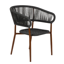 ΠΟΛΥΘΡΟΝΑ ΚΗΠΟΥ ARTELIBRE KARURU ΜΑΥΡΟ/ΚΑΦΕ ΑΛΟΥΜΙΝΙΟ/RATTAN 63X63X77CM