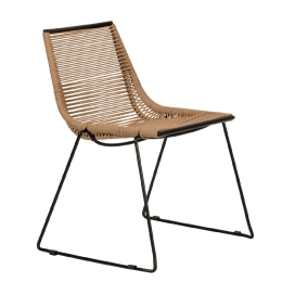 ΚΑΡΕΚΛΑ ΚΗΠΟΥ ARTELIBRE DERNA ΦΥΣΙΚΟ/ΜΑΥΡΟ ΜΕΤΑΛΛΟ/RATTAN 57X59X80CM