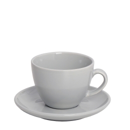 Light Grey Essentials φλυτζάνι και πιατάκι καπουτσίνο σε γκρι χρώμα σετ των έξι 14x8 εκ