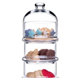 Villa Patisserie μικρή εταζέρα σερβιρίσματος τριών θέσεων γυάλινη 11.8x26.1 εκ