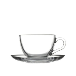 Basic διάφανη κούπα γυάλινη Cappuccino σετ έξι τεμαχίων 13.7x6.5 εκ